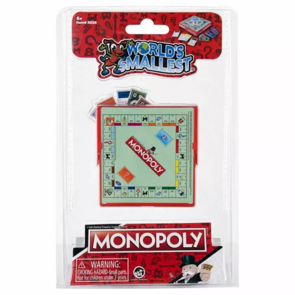New World's Smallest MONOPOLY Game Under 3" Dollhouse Accessory board game